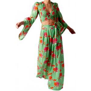 NEW MIGUELINA elaina printed gauze pants in cilantro